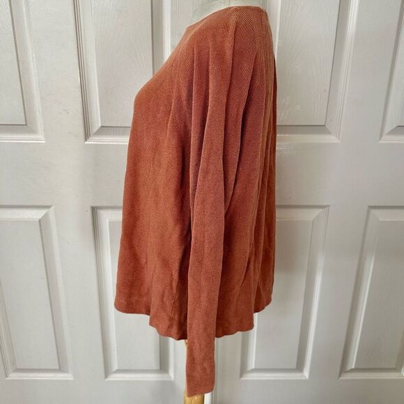 Eileen Fisher Terac crew neck  long sleeved top - Picture 3 of 10